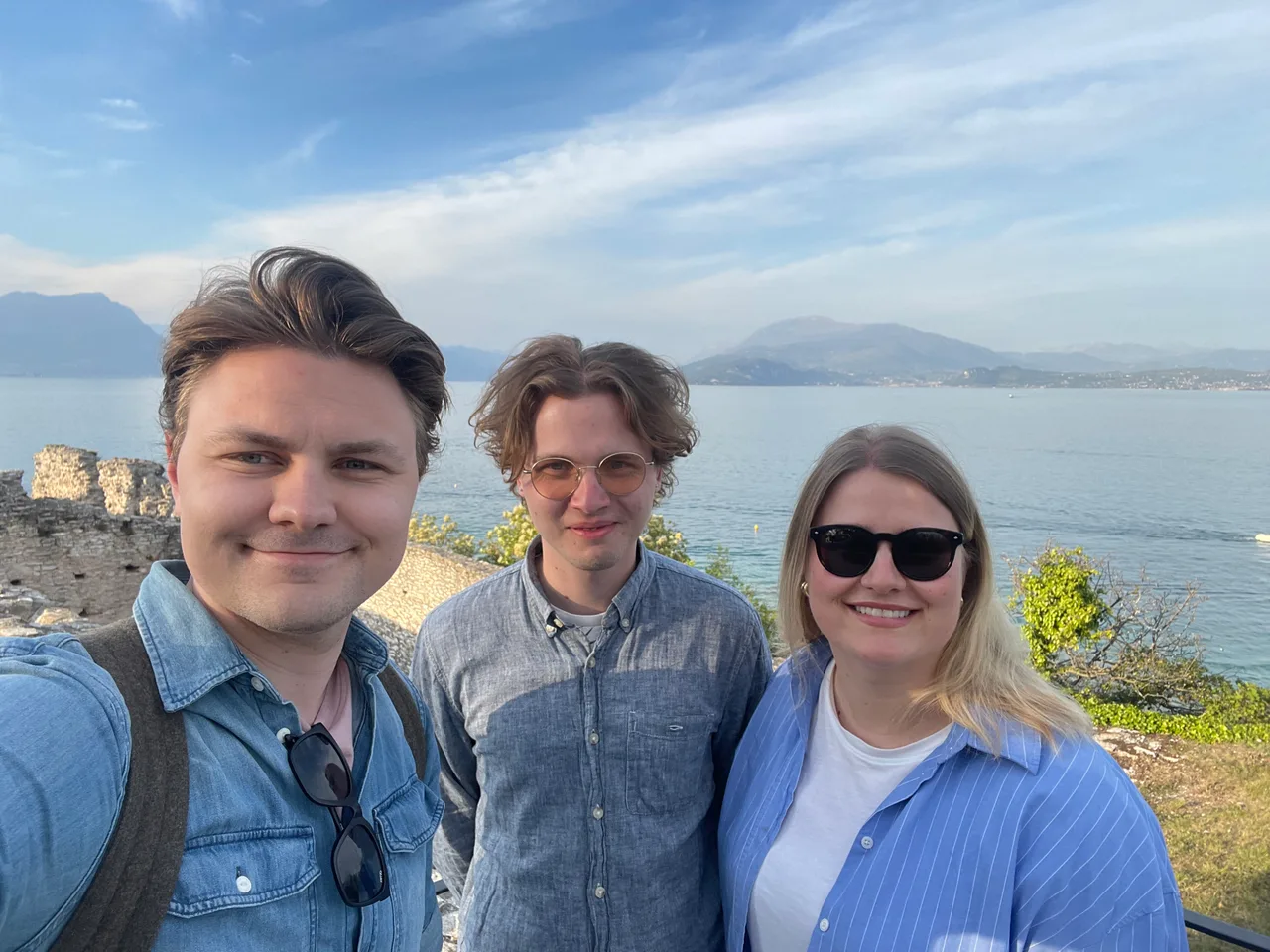 Magnus, Preben og Marie på ferie i Nord-Italia.